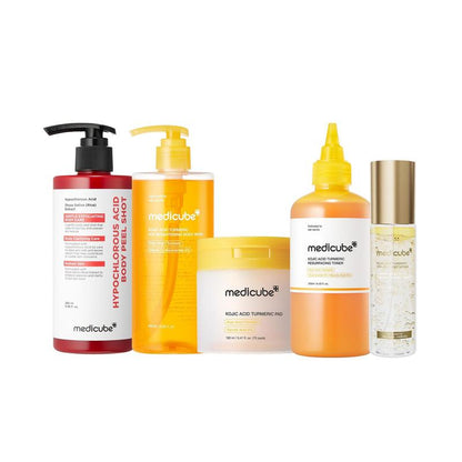 medicube Smooth & Clear Body Care Set – 5-Step Exfoliating & Brightening Routine with Kojic Acid